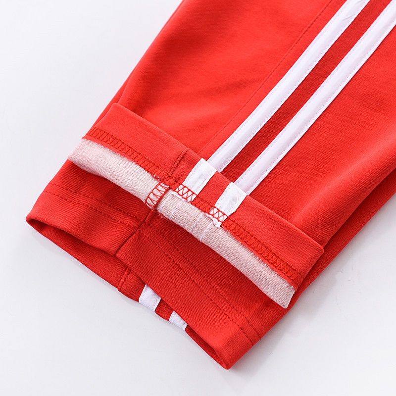 夏季 滌棉 紅色 雙白槓 小學 中學 高中 校服褲子 運動褲