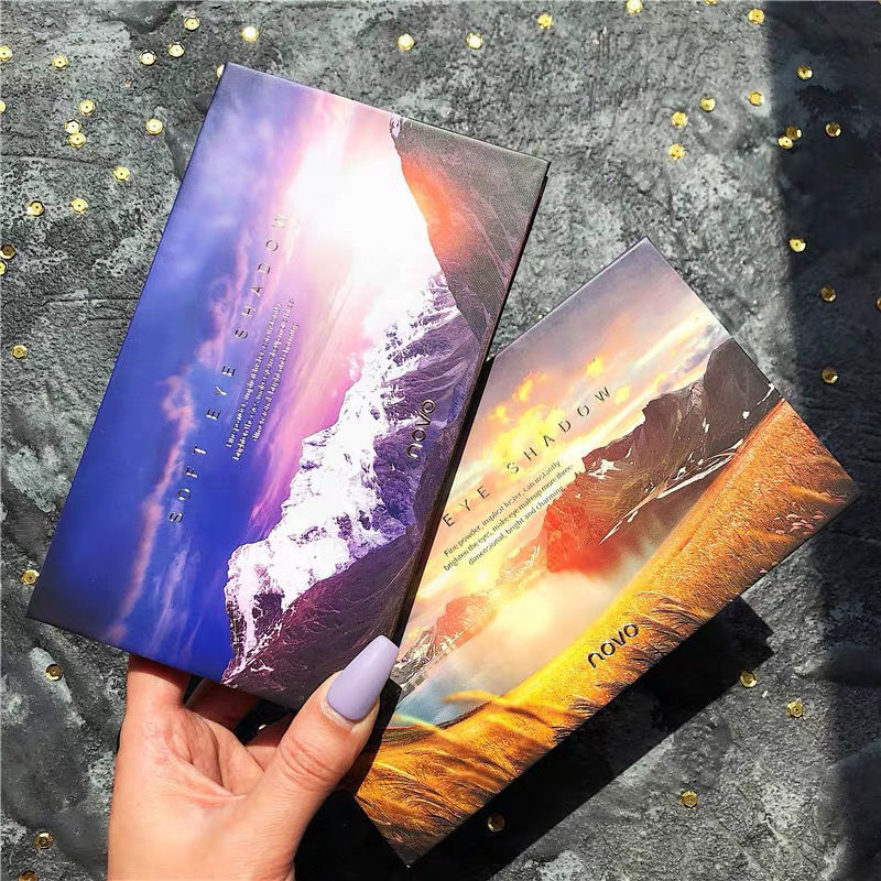NOVO18色眼影閃粉啞光珠光網紅同款ins眼影盤大地色平價防水學生