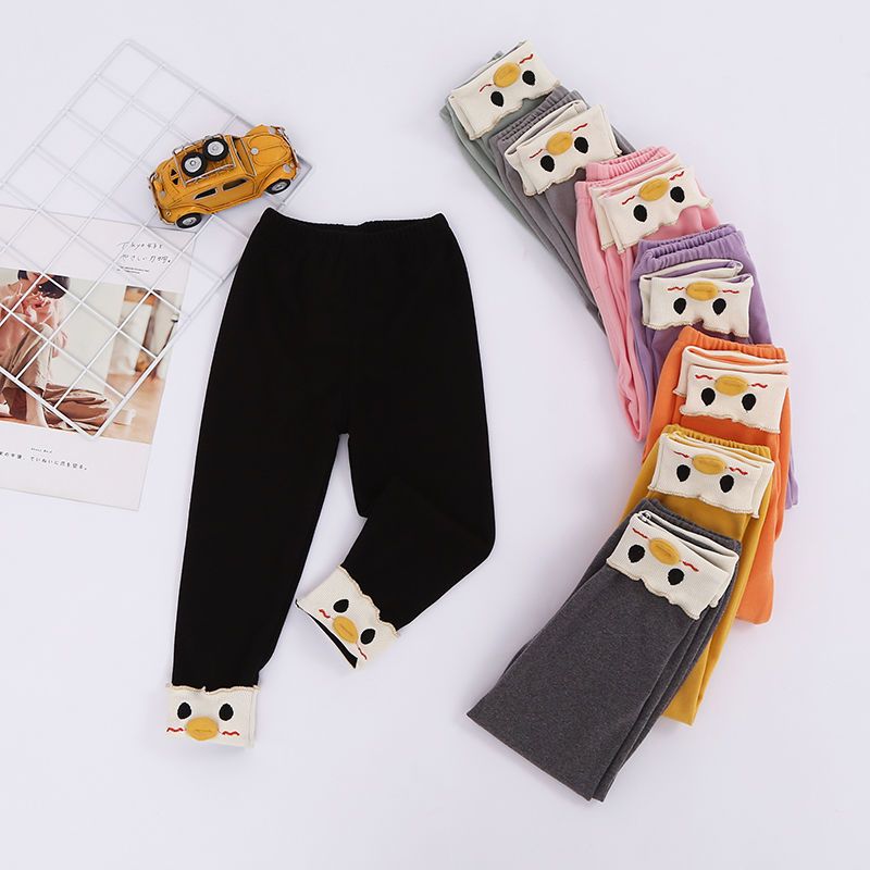 Girls' Leggings spring and autumn school children's trousers girls' children's clothing new style trousers with light proof and thin velvet safety pants