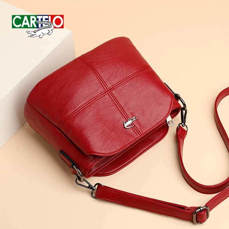 Cartier crocodile leather bag for women 2020 new large capacity soft leather middle-aged mother Single Shoulder Messenger Bag