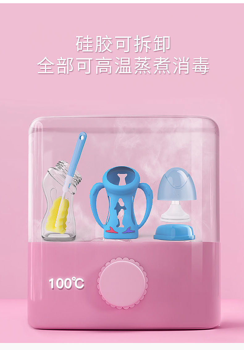 婴儿奶瓶新生儿玻璃防摔耐高温防胀气呛奶宝宝断奶壶加热保温两用