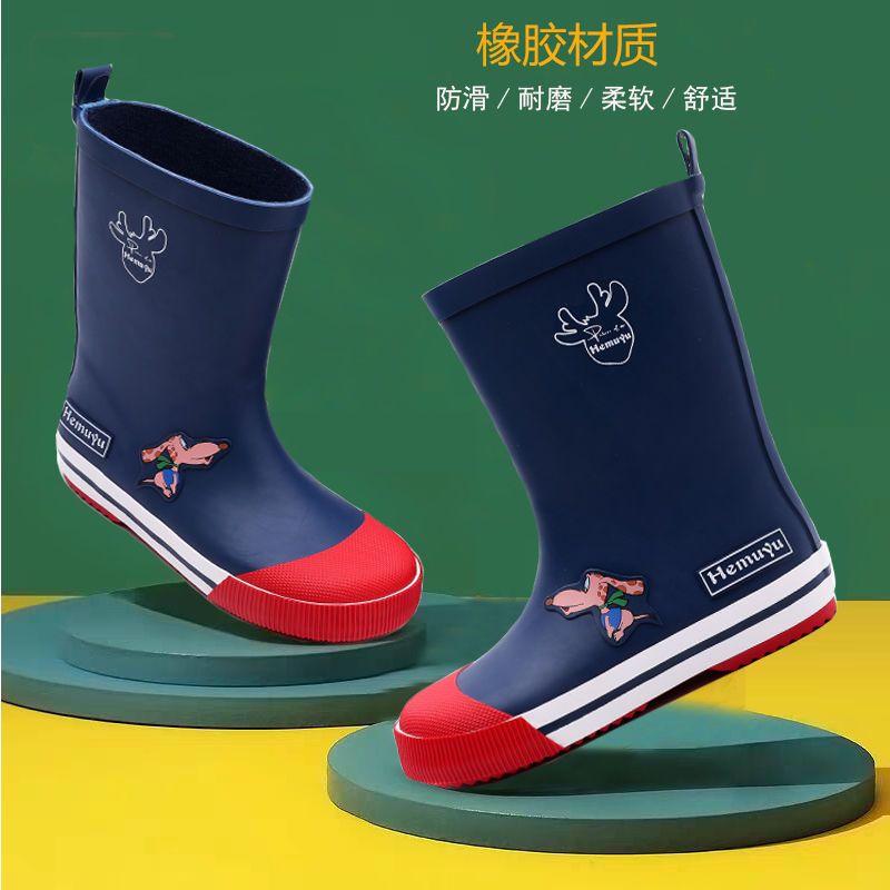 韩国儿童雨鞋男童女童卡通橡胶雨靴防滑中筒宝宝水鞋四季套鞋胶鞋