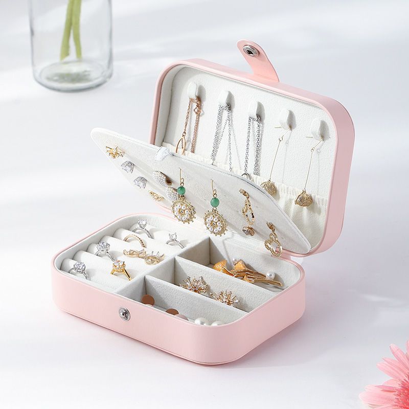 Convenient jewelry storage box cosmetic case Earrings Necklace Jewelry Mini girl heart large capacity jewelry box