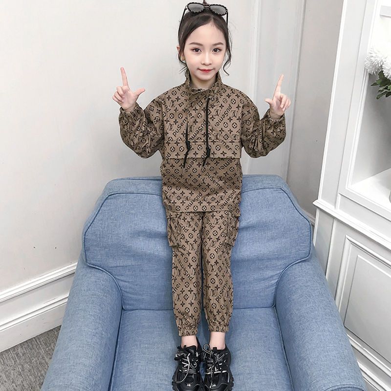 女童春装套装洋气2023新款网红童装韩版休闲中大童儿童时髦两件套