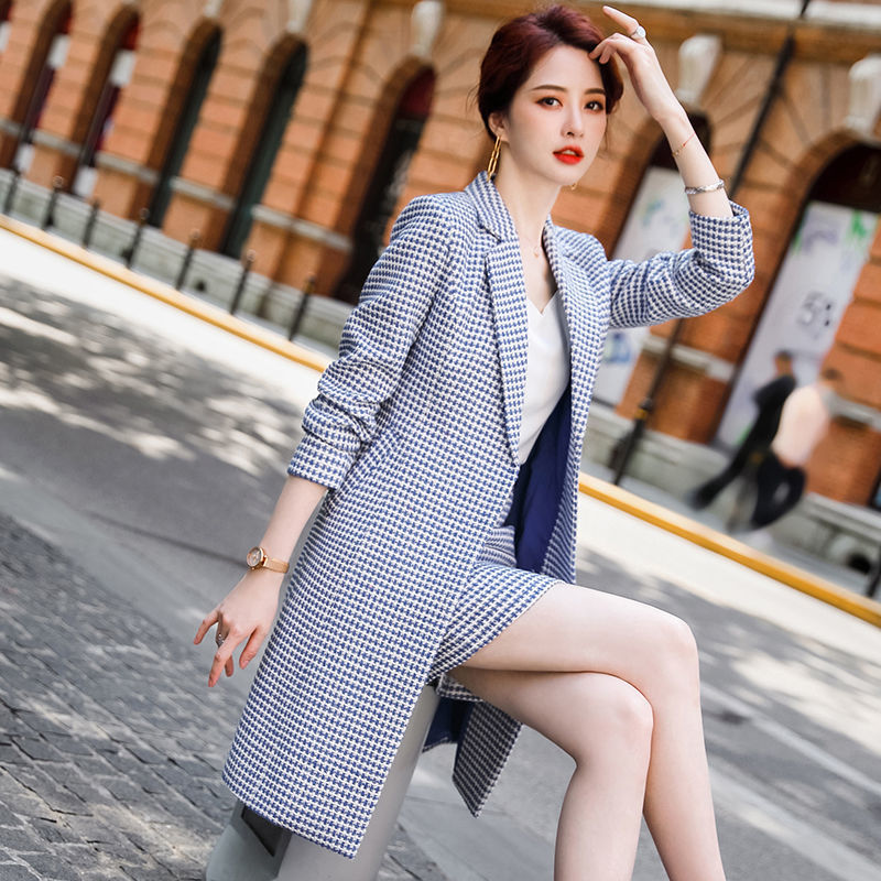 西装外套风衣女中长款高档秋款女装新款成熟洋气上档次套装两件套