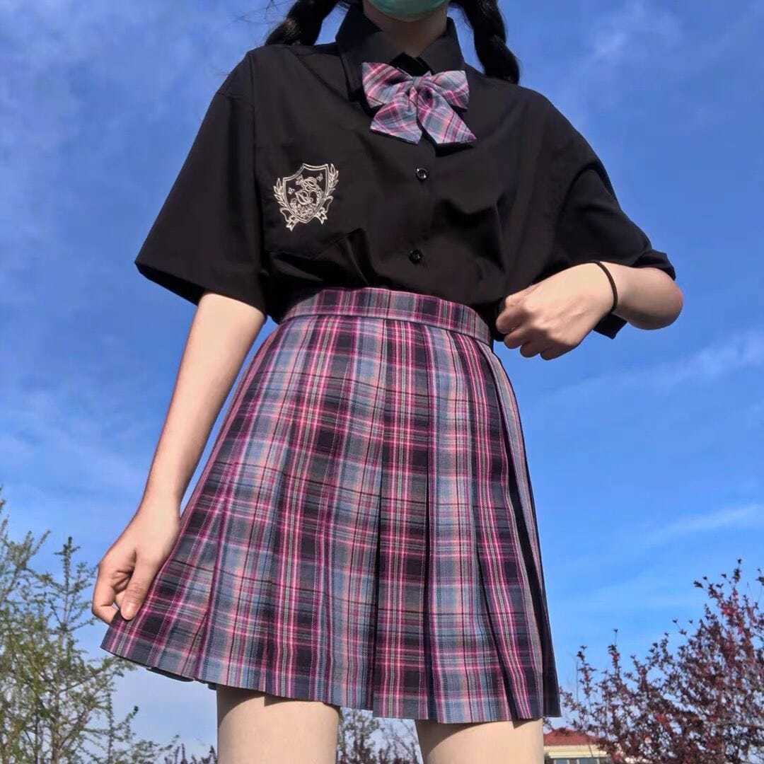 Japanese electronic competition girl JK uniform plaid skirt suit / single summer authentic school uniform class uniform student tie pleated skirt
