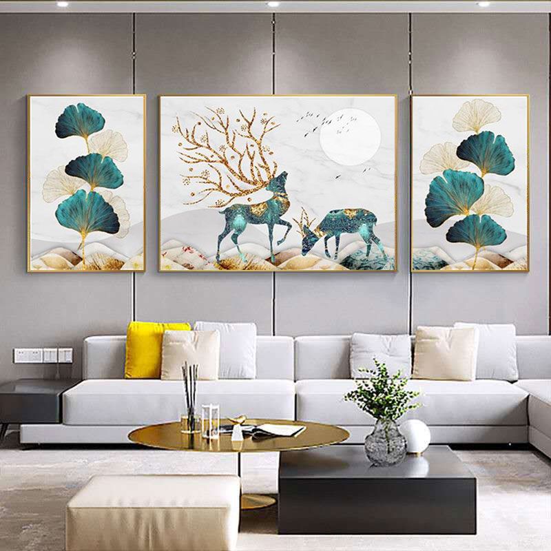 客厅装饰画电视沙发背景墙挂画新款北欧简约家装墙画现代卧室壁画