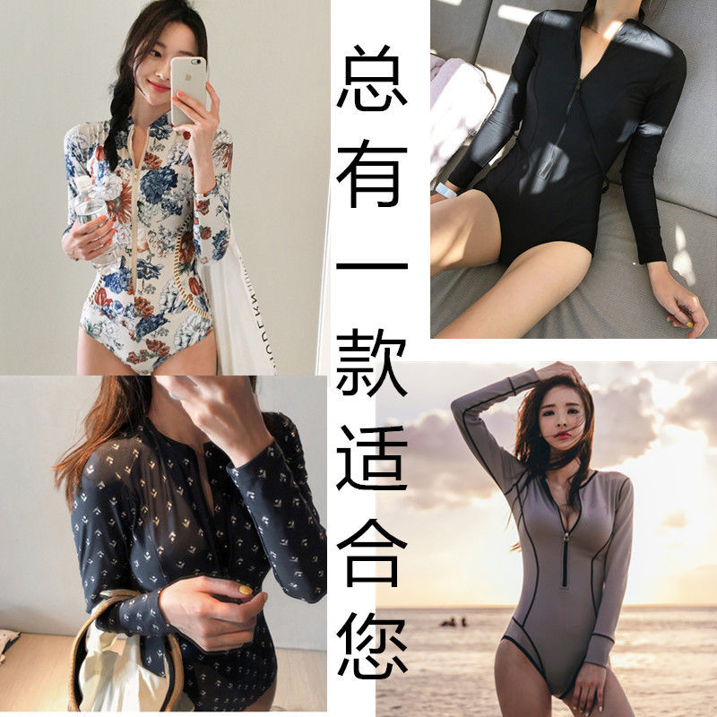 Victorian one piece swimsuit women's long sleeve belly covering slim conservative snorkeling BIKINI TRIANGLE sexy hot spring swimsuit