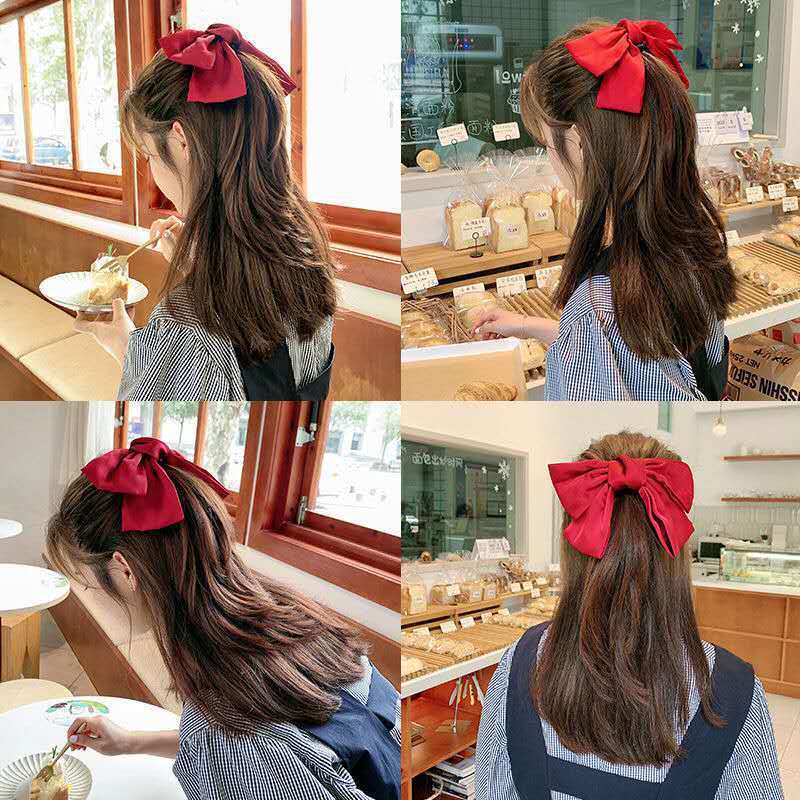 Zhou Yangqing's same bowknot hairpin net red oversized hairpin hair ornament South Korea's back headdress girl's top clip