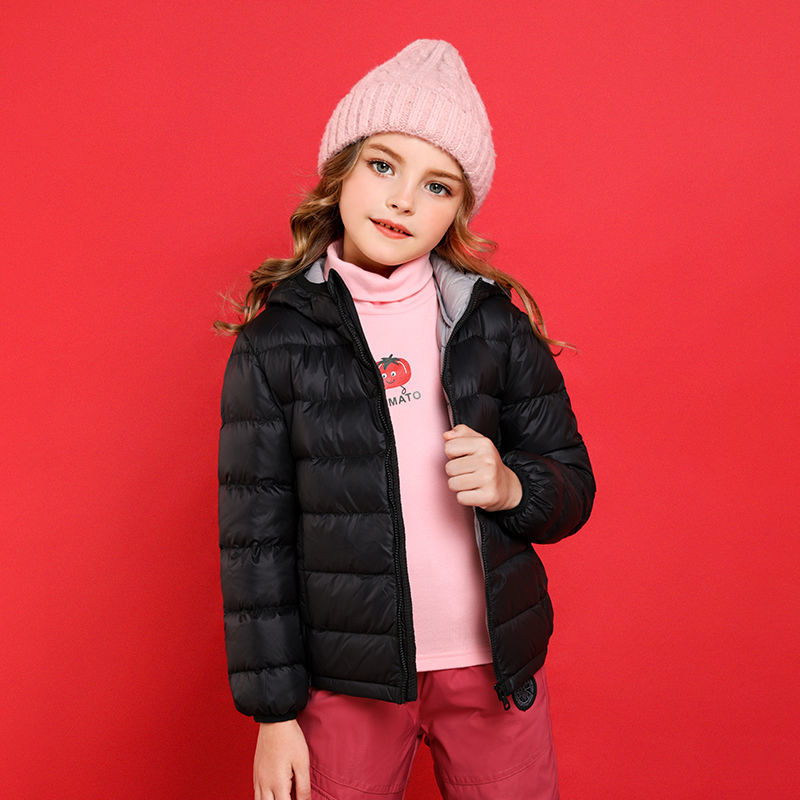 Yalu children's down jacket light and thin girl baby short boy 2020 new foreign style big children's coat autumn and winter