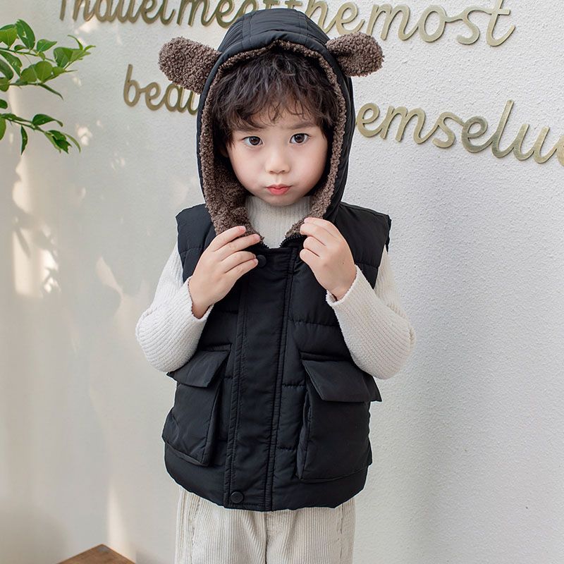 Children's down cotton vest thickened down autumn and winter girls and boys 2020 new Hoodie baby vest fashion boy