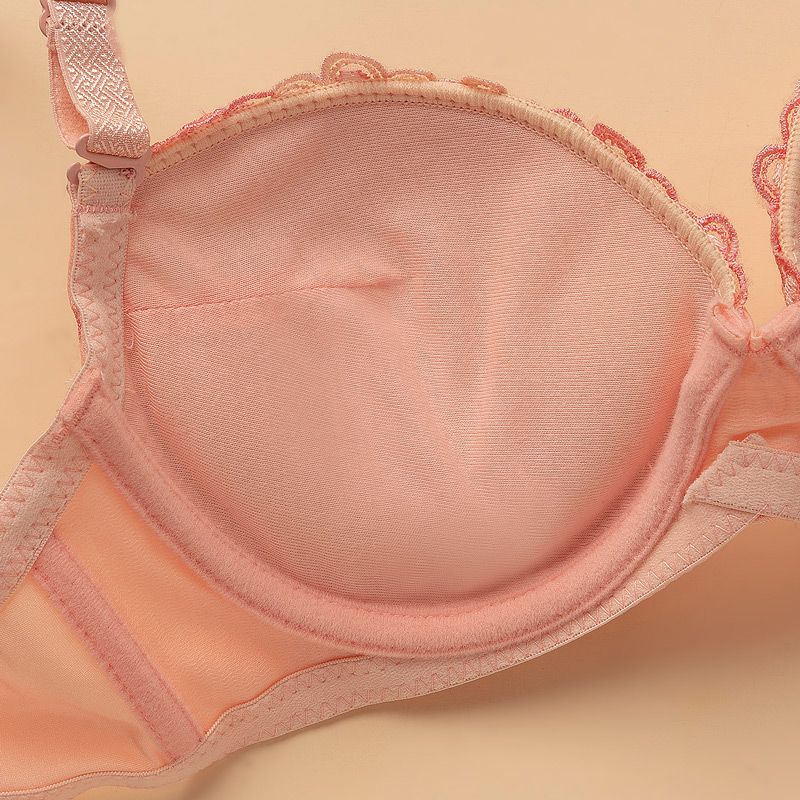 Aishuke two-piece small chest gathered bra embroidery feminine lace bra anti-sagging underwire underwear