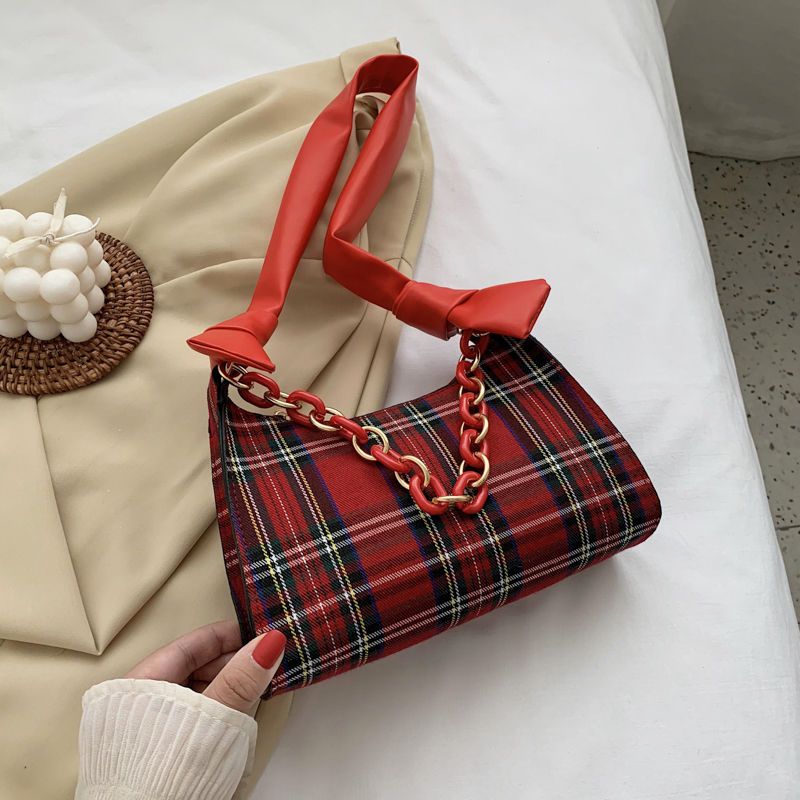 Summer ins messenger bag women's 2021 fashionable new fashion versatile net red check single shoulder underarm bag