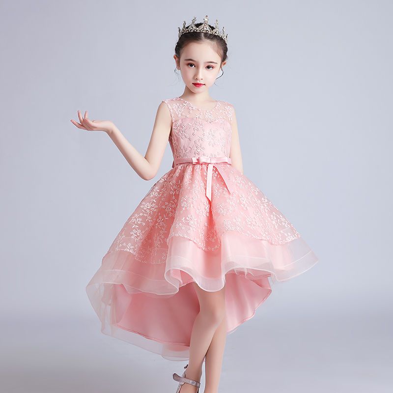 Girls dress skirt princess dress girls fluffy yarn high-end birthday flower girl wedding girl host piano performance
