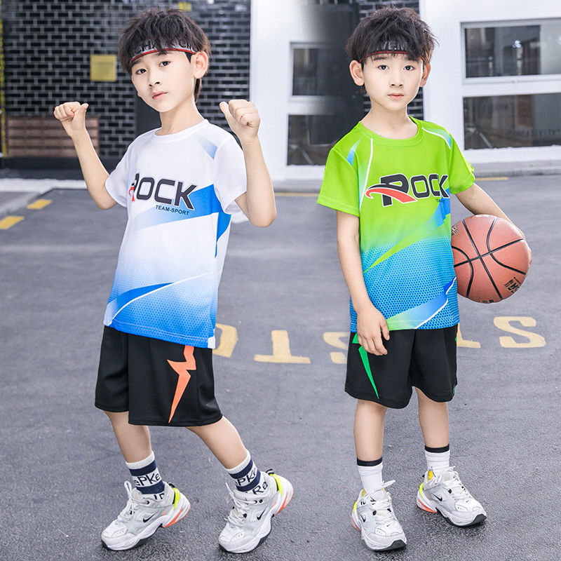 Children's wear boys' suit summer two piece short sleeve quick drying ball suit middle school children's football suit children's basketball suit sportswear