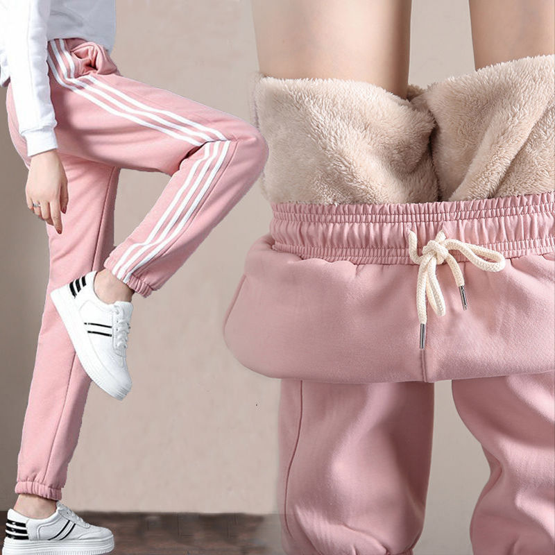 Winter new style cashmere thickened imitation cashmere pants female student Korean versatile Harem Pants sports pants
