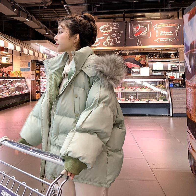 Cotton padded jacket women's short winter new style college style bread coat cotton padded jacket loose thickened cotton coat coat