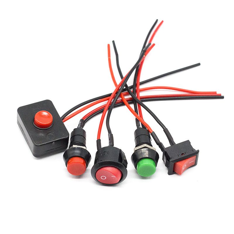 汽车用按钮小开关改装开关喇叭开关车灯开关翘板日行灯带线12v24v