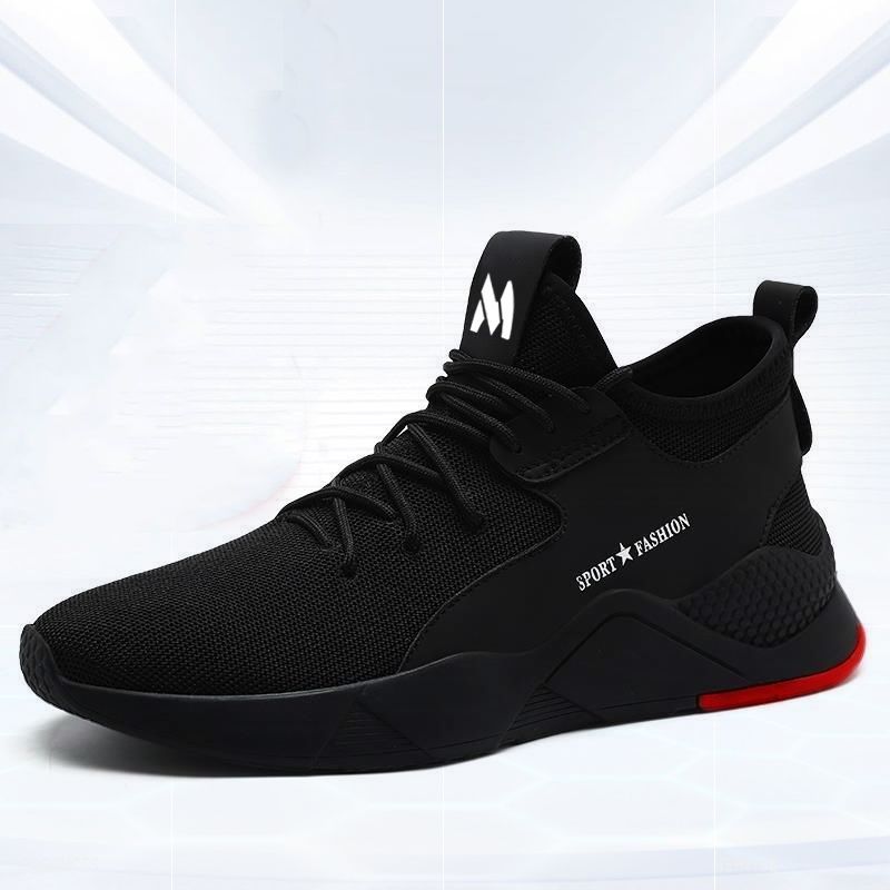 Summer breathable sports shoes with fabric and mesh, hollow out trend and versatile running casual dad shoes for men