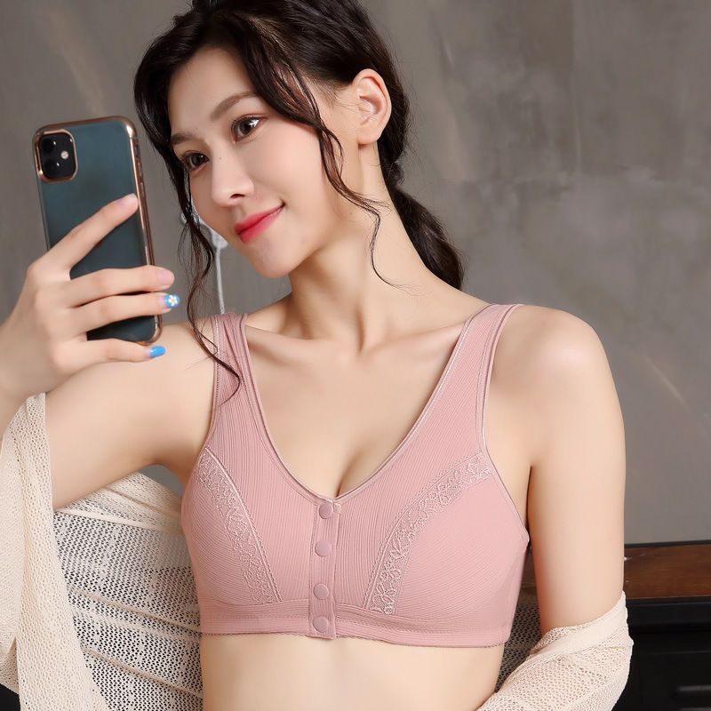 Mother bra middle-aged and elderly underwear women's prosthetic milk pure cotton large size no steel ring fake breast mastectomy vest