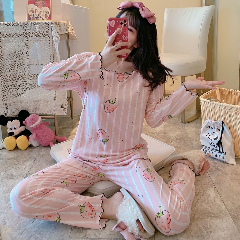 Baby clothes spring and summer pregnant women's pajamas postpartum nursing clothes