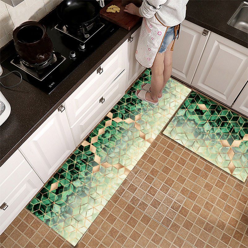 Kitchen floor mat water absorption and oil proof floor mat long bathroom non slip foot mat entrance door mat household bedroom carpet