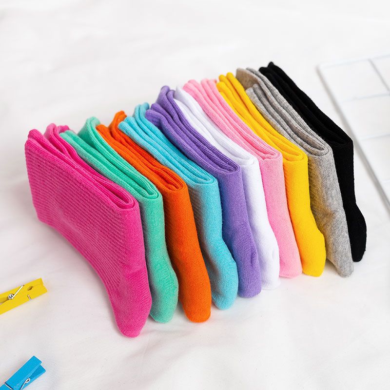 10 pairs of socks women's Korean version of the mid-tube socks stockings women's ins trend men's and women's sports couple socks college style socks