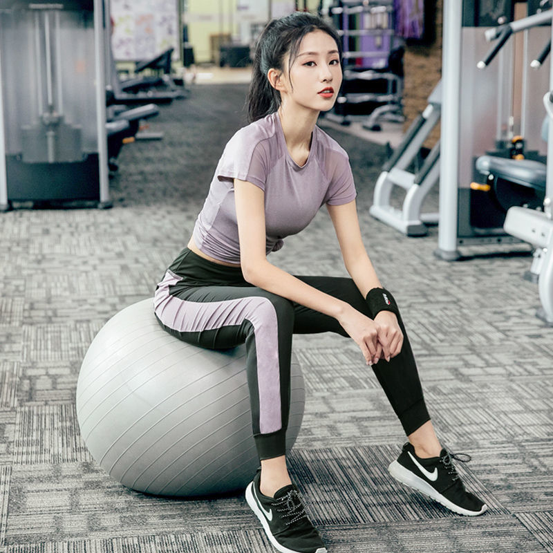 健身運動套裝女專業健身房跑步服休閒晨跑速乾衣寬鬆哈倫褲瑜伽服