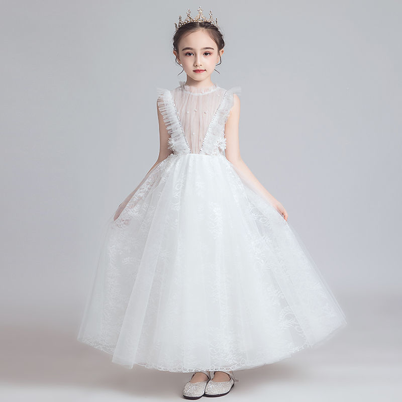 106041-儿童礼服花童公主裙女童蓬蓬纱拖尾走秀主持人钢琴演出服高端洋气-详情图