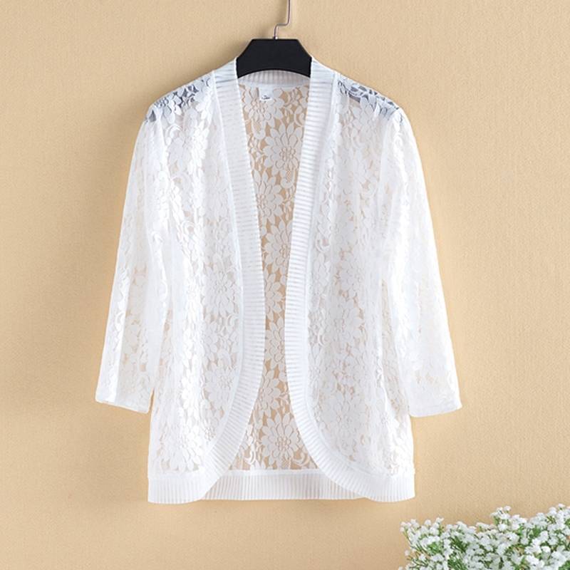Sun proof clothes women's Korean version women's large sunscreen clothes middle aged and old women's summer mother's lace shirt shawl sunscreen jacket