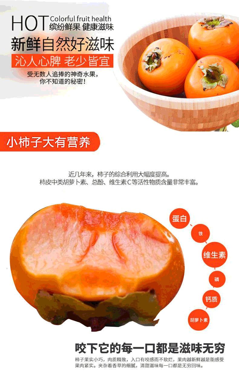 现摘脆柿子硬柿子新鲜水果当季甜柿子巧克力柿子2/5/10斤非软柿子