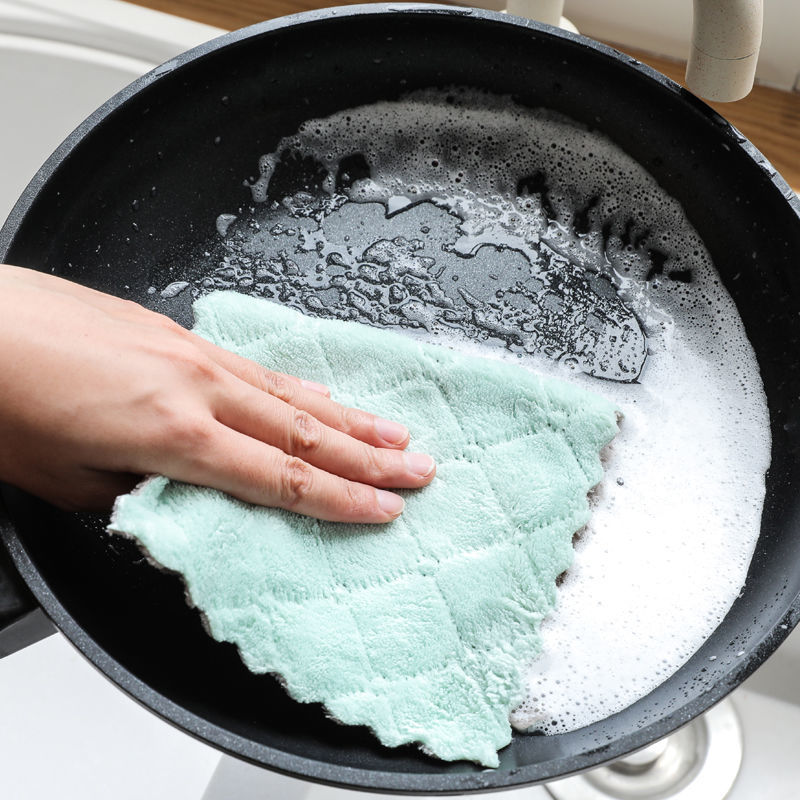 抹布洗碗布百洁布家用厨房洗碗神器不掉毛不沾油吸水加厚清洁毛巾