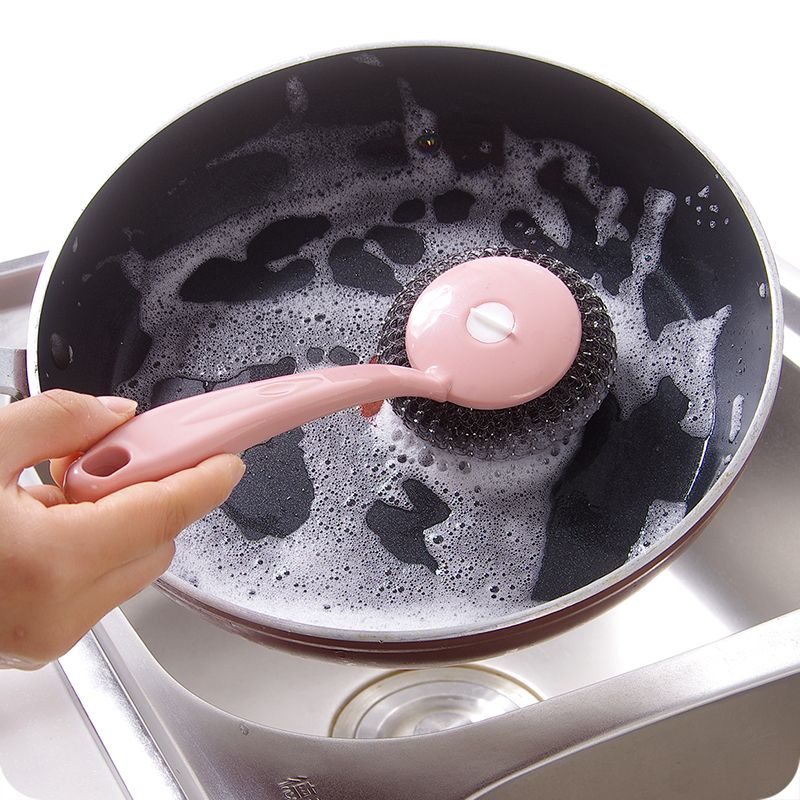钢丝球大号不锈钢清洁球不掉丝厨房带柄刷锅洗碗神器家用清洁用品