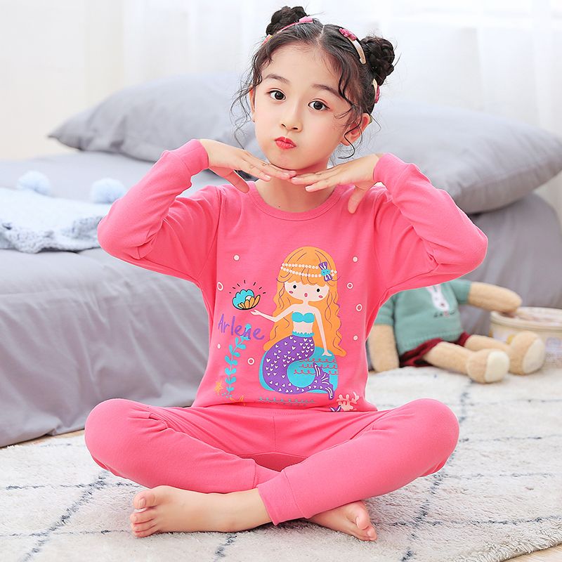 女童秋衣秋褲純棉兒童內衣套裝寶寶薄款家居服中大童女孩全棉睡衣