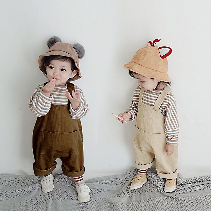 Spring and autumn new style Korean children's wide leg pants corduroy pants loose casual