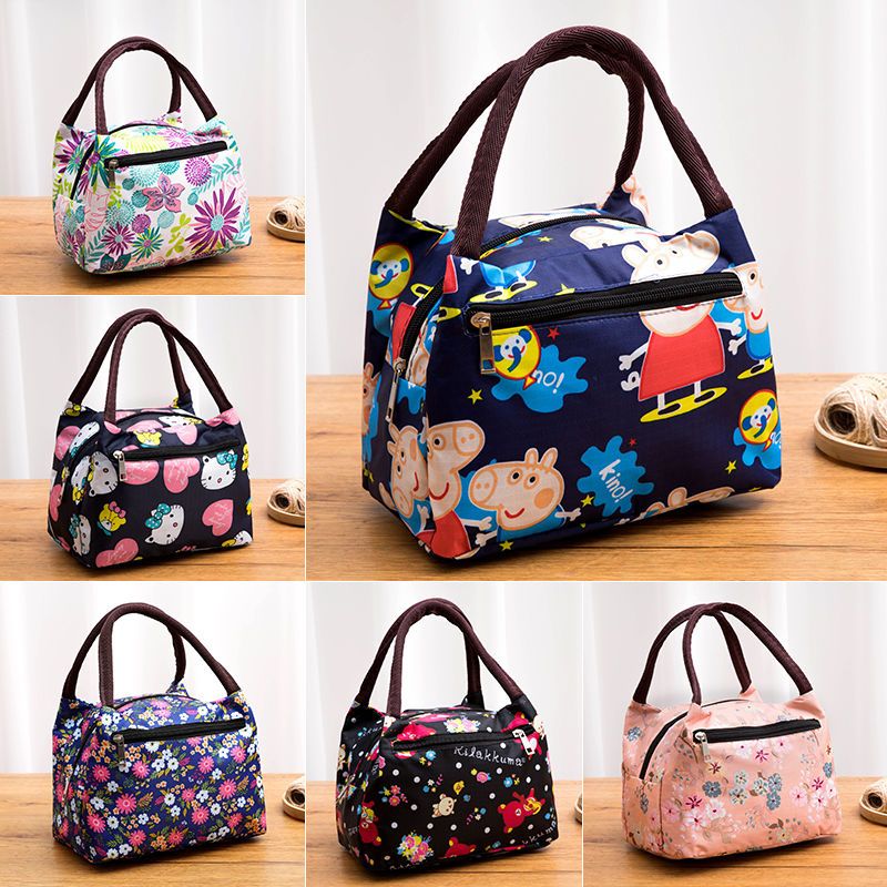 Handbag thickened Oxford lunch box bag women's bag mommy bag storage small square bag ladies waterproof lunch bag