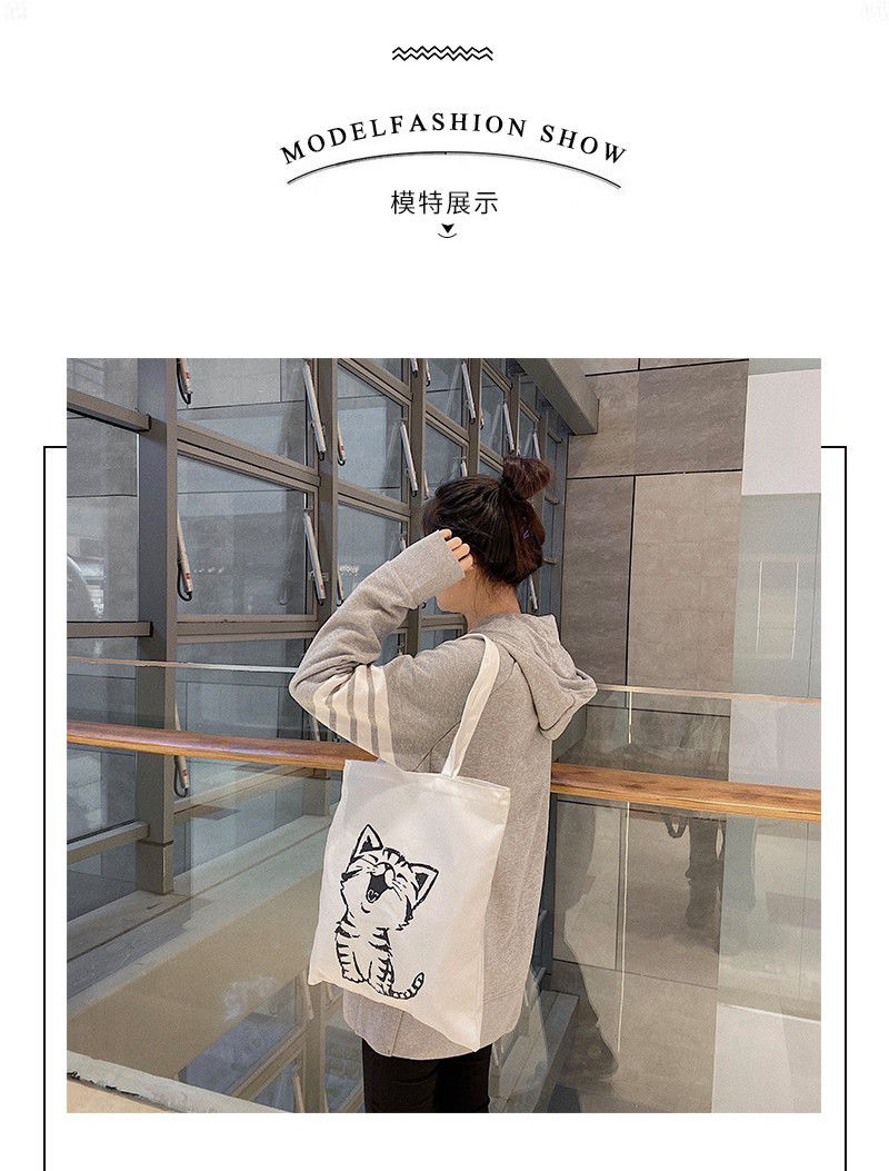 学生文艺帆布包女单肩卡通日系环保购物手提袋斜跨大容量拎书袋子