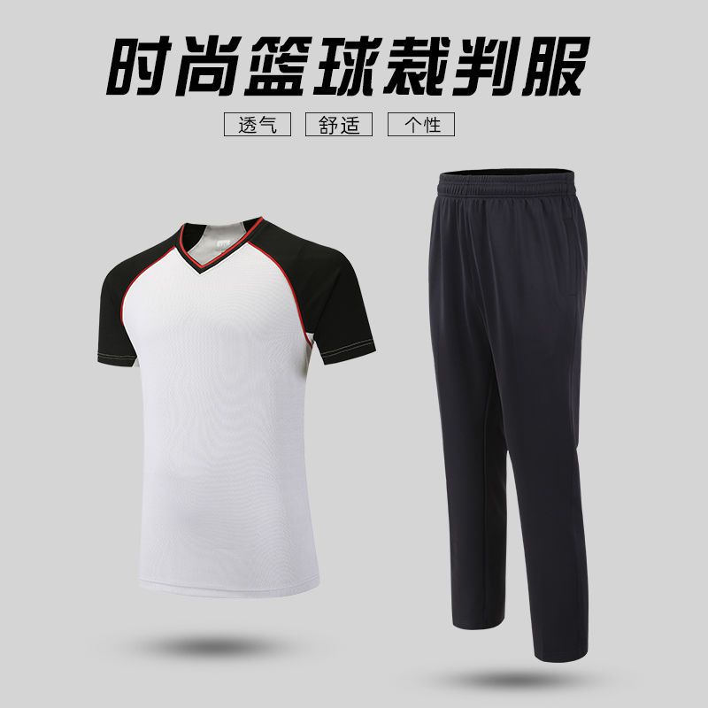 篮球裁判服套装男女体育装备透气印字足球服定制短袖比赛裁判服