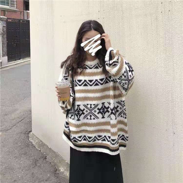 New autumn and winter long sleeve Korean loose Pullover round neck lazy wind girl student versatile sweater sweater sweater trend