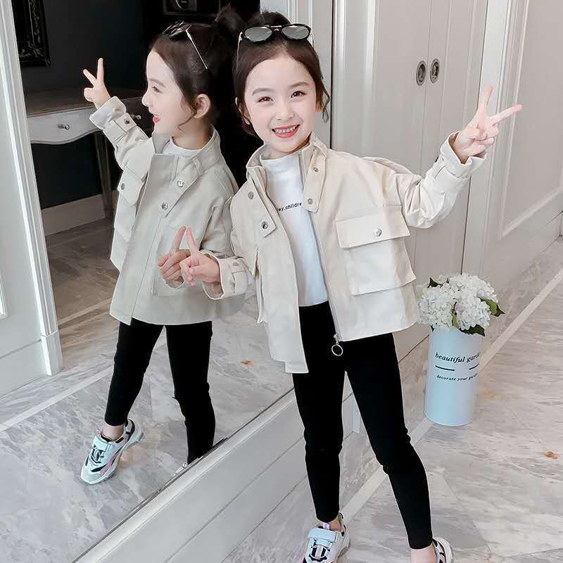 Girls' coat 2020 new spring and autumn children's wear Korean version foreign style leisure short girls' children's top fashion
