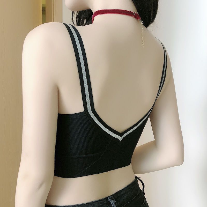 Beautiful back no steel ring sports shockproof underwear women's camisole small chest tube top small chest gathered anti-sagging bra thin section