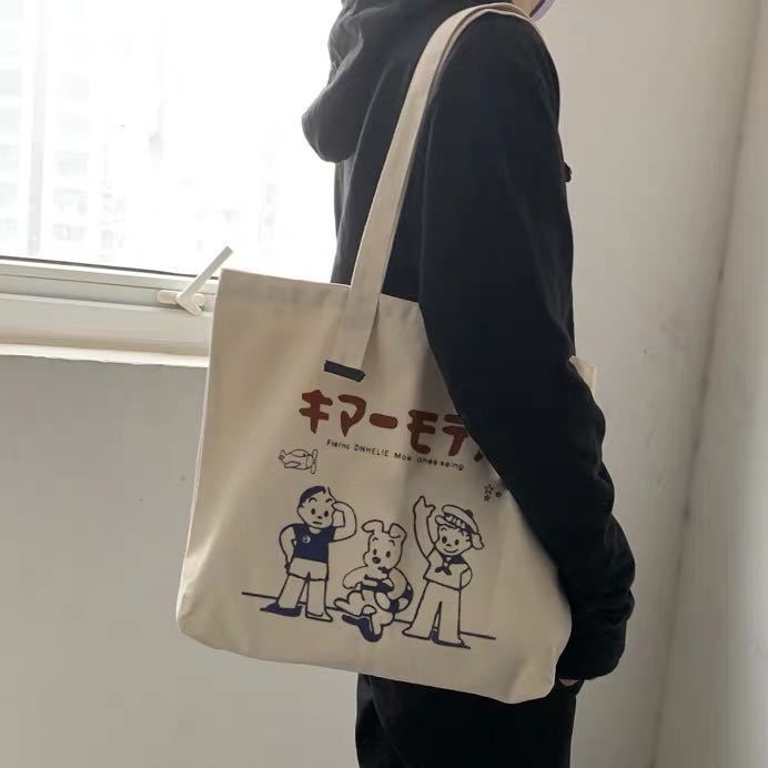 包包女2023新款韓國ins大容量帆布包女單肩簡約手提大包學生書包