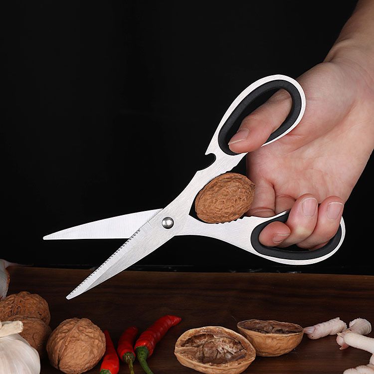 不锈钢多功能厨房剪刀 强力家用剪刀鸡骨剪烤肉剪加厚全钢剪刀