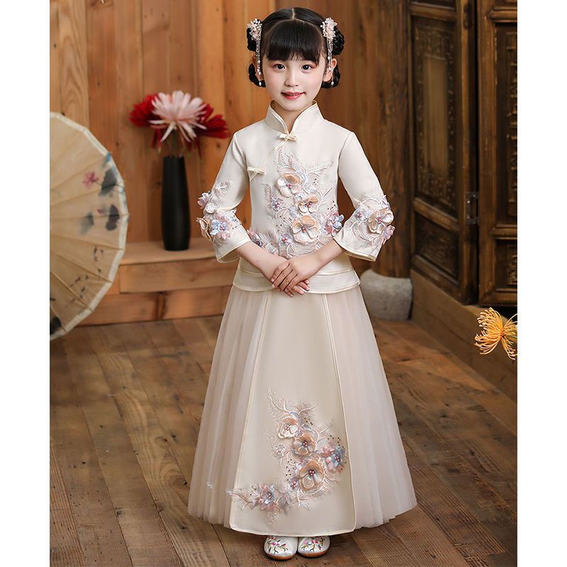 Children's Sakura Hanfu girls' dancing clothes girls' ancient clothes girls' super fairy elegant Chinese style princess skirt