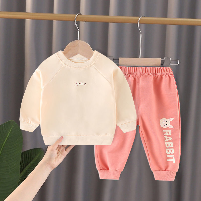 儿童卫衣套装春秋韩版洋气长袖运动裤男童女童外穿宝宝衣服两件套