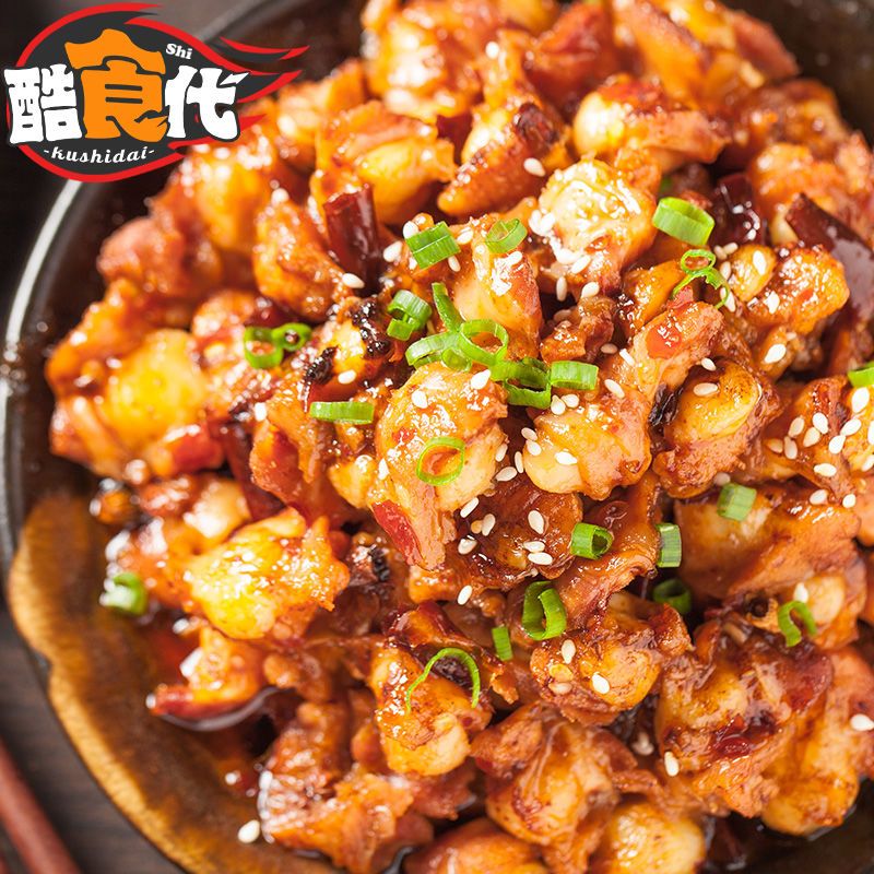 鸡掌中宝麻辣鸡脆骨软骨辣子鸡丁零食小吃网红香辣三角骨鸡肉熟食