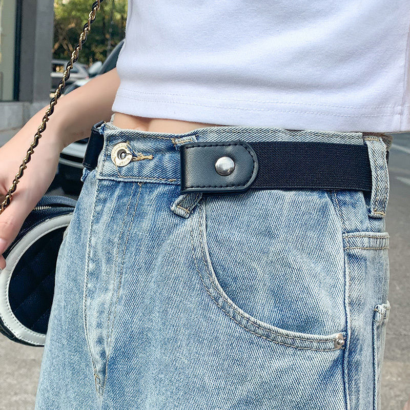 Invisible belt no trace lazy belt versatile elastic elastic elastic jeans belt women's decorative style without punching
