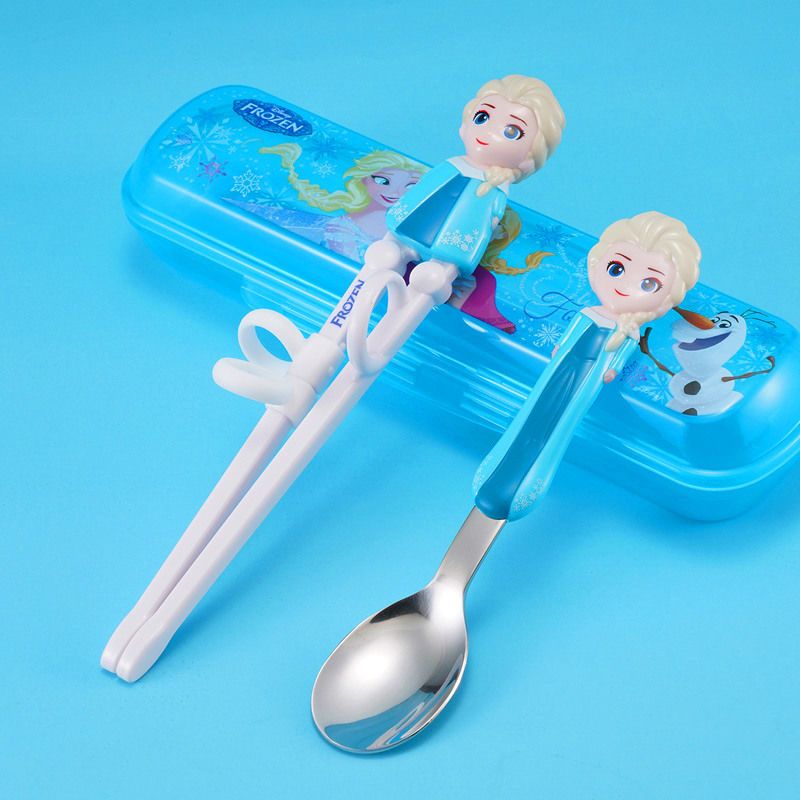 Disney children's tableware training chopsticks practice baby learning chopsticks boys and girls children's spoon Spoon Set