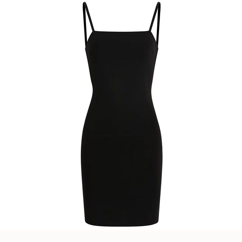 Nightclub autumn and summer new girls hollow out vest machine skirt slim slit sexy strap dress little black dress