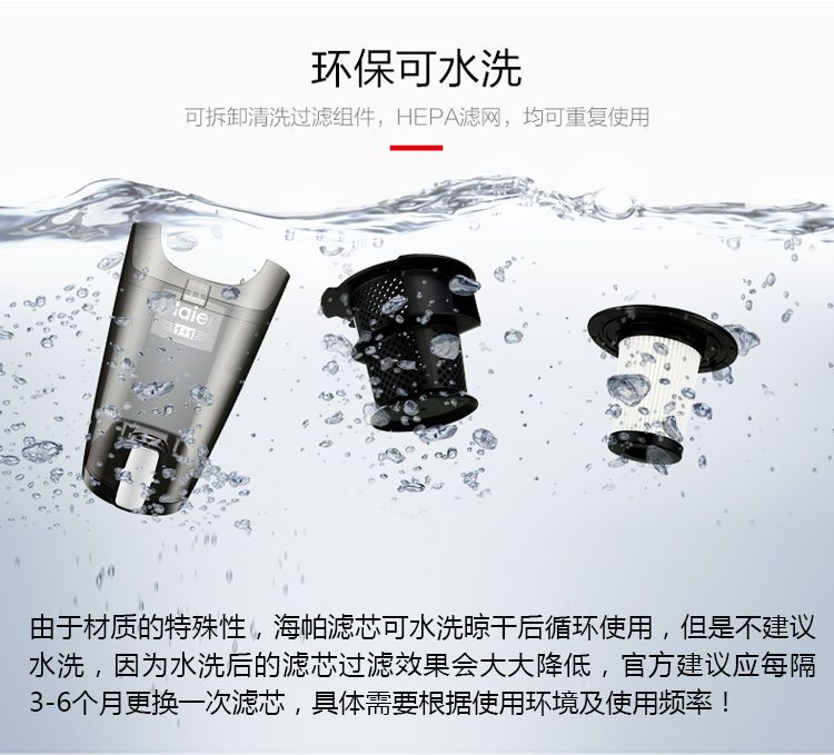 【MOMO】海爾吸塵器除螨儀床鋪ZC405F/ZC405S過濾網HEPA海帕濾芯配件6只裝